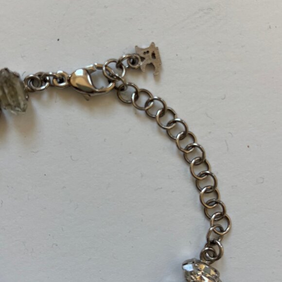 Labradorite, Quartz and Crystal Silver Tone Bracelet - DC Paris - Adjustable - Picture 3 of 5